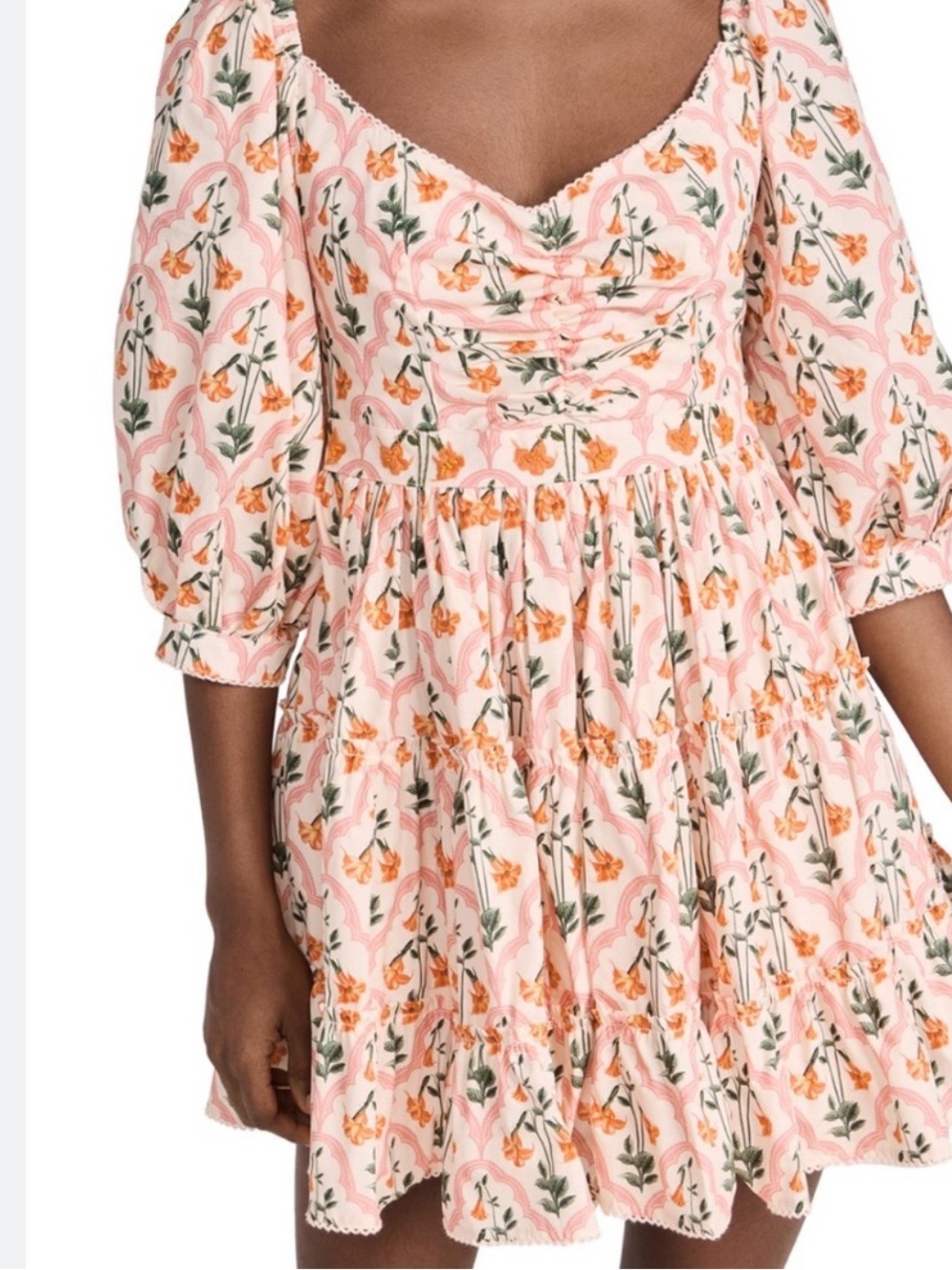 Agua by Agua Bendita Pink and Orange Floral Medium-beaded